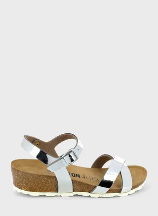 Canberra Strappy Mid Heel Wedges