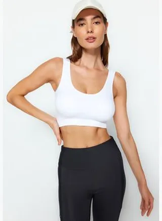 White Seamless/Seamless Seamless Pattern Sports Bra. Sports Bra TWOAW23SS00019.