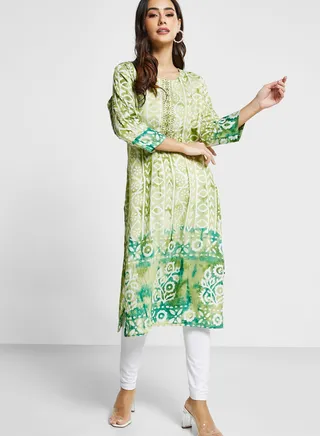 Floral Printed Straight Fit Kurti