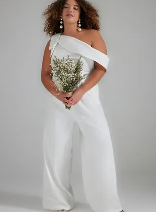 One Shoulder Wide Leg Jumpsuit