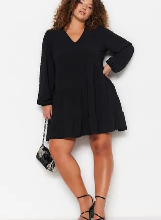 V-Neck Tiered Dress