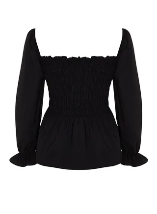 Puff Sleeve Shirred Top