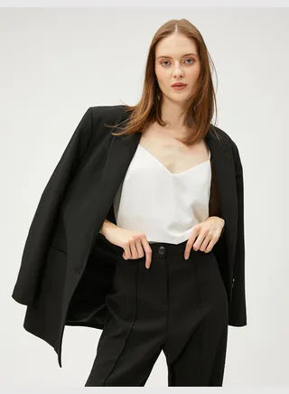 V Neck Satin Thin Strappy Blouse
