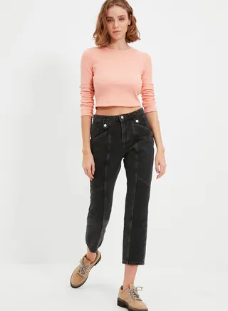 High Waist Straight Jeans