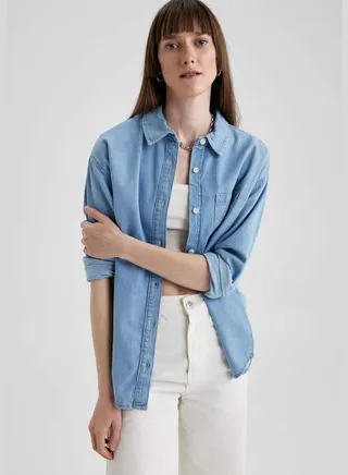 Woman Oversize Fit Denim Shirt