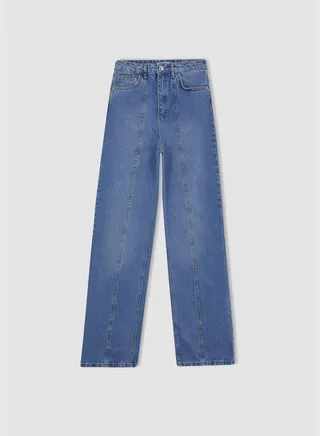 Woman Wide Leg Denim Trousers