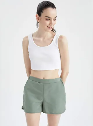 Regular Fit Side Splits Mini Swimming Short