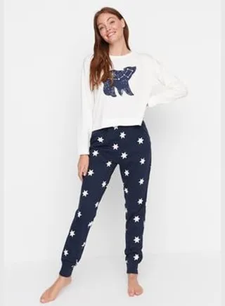 Star Printed Knitted Pajamas Set THMAW21PT0241