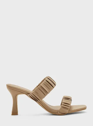 Double Strap Mid Heel Sandals