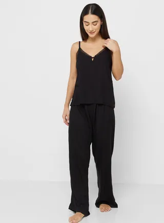 Lace Detail Cami Top & Pyjama Set