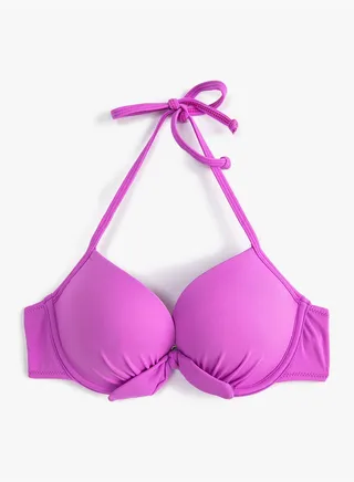 Halter Neck Padded Underwired Push Up Bikini Top