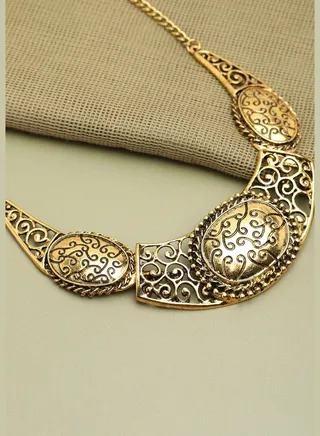 Gold Plated Party Designer Stone Necklace For Women