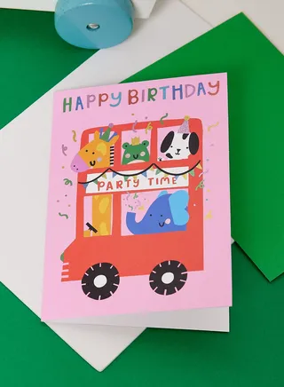 Party Time - Party Bus Invitation Card