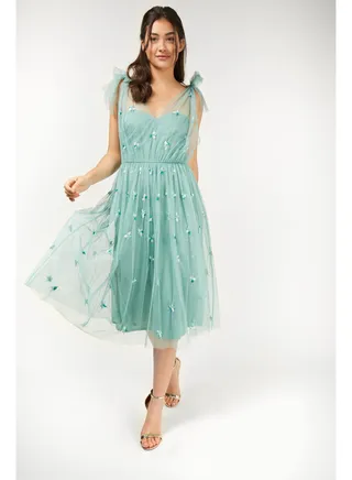 Little Mistress Sage Midi Dress