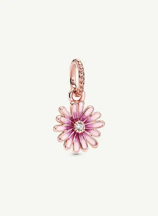 Pink Daisy Flower Dangle Charm