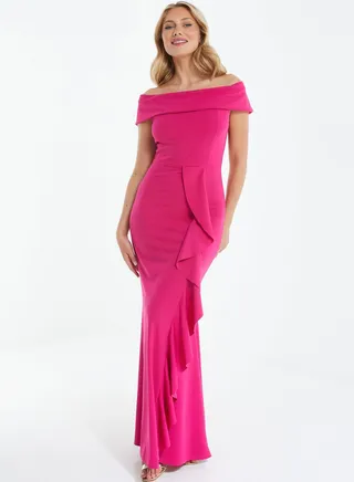 Bardot Ruffle Detail Dress