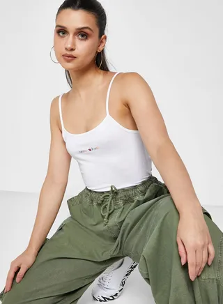 Strappy Logo Crop Tank Top