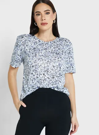 Printed Crew Neck Relaxed T-Shirt