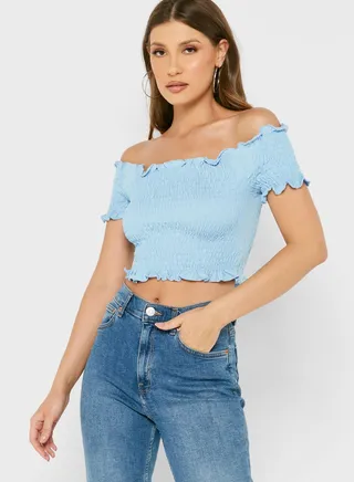 Shirred Crop Top
