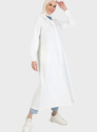Hooded Button Down Coat