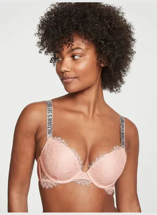 Shine Strap Lace Push-Up Bra