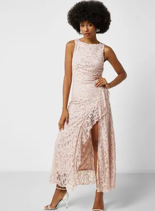 Ruffle Slit Dress