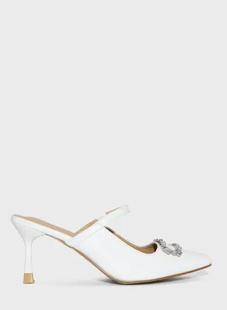 Embellished Heeled Mule