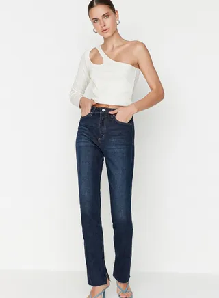 High Waist Straight Jeans