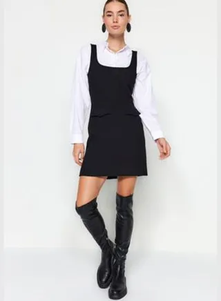 Black Woven Dress TWOAW24EL00669
