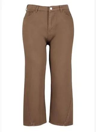 Brown High Waist Wide Cut Jeans TBBAW24CJ00016