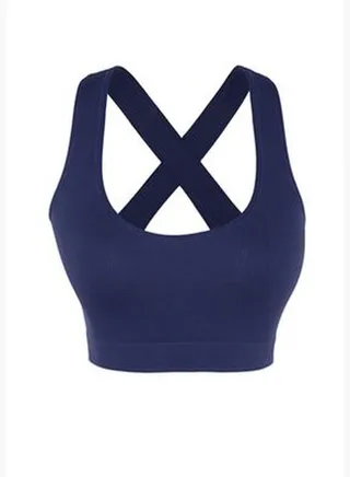 Dark Navy Seamless/Seamless Ribbed and Lightly Supported/Shaping Sports Bra