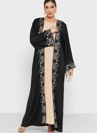 Floral Embroidery Detail Abaya