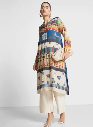 Printed Notched Kurti