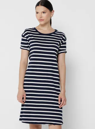 Pure Cotton Striped Short Nightdress