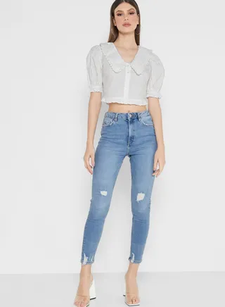 High Waist Ripped Jeans