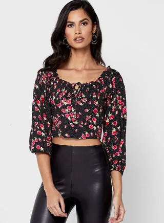Shirred Volume Sleeves Top