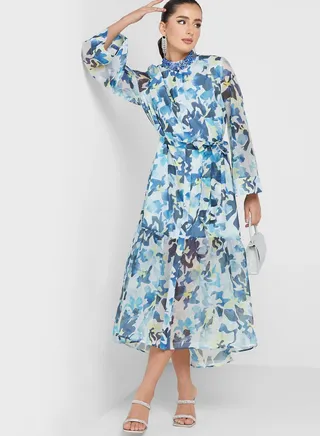 Button Down Printed Dress