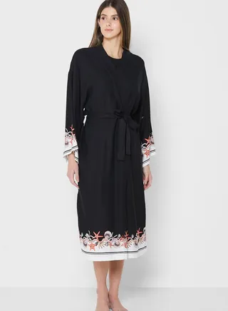 Tie Detail Robe & Night Dress Set