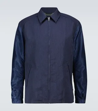 Wool jacket with technical sleeves
