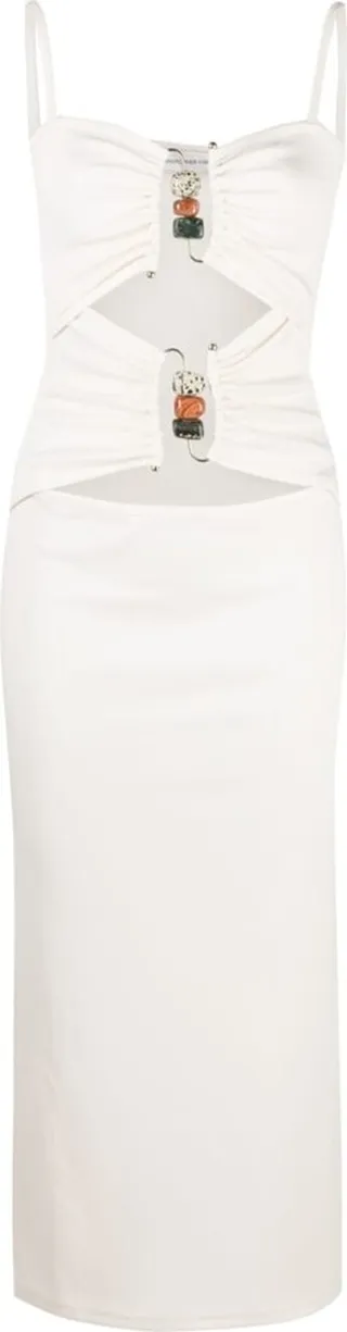 Ruched Cut-Out Midi Dress