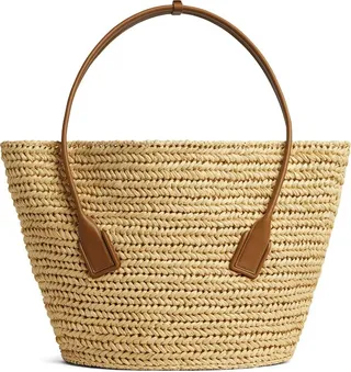 Bottega Veneta Large Raffia Arco Basket Bag