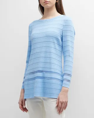 Striped Bracelet-Sleeve Tunic