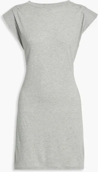 Mélange cotton-jersey mini dress
