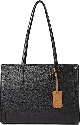 Kate Spade New York Market Pebbled Leather Medium Tote (Black) Tote Handbags