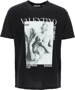 Valentino Logo Printed Crewneck T-Shirt