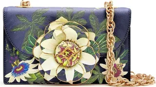 Flower-Applique Detail Crossbody Bag