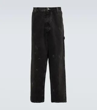 Distressed wide-leg jeans
