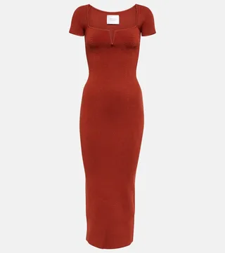 Freya ribbed-knit midi dress