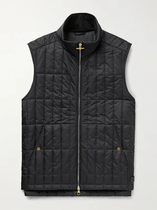 Corduroy-Trimmed Quilted Shell Gilet