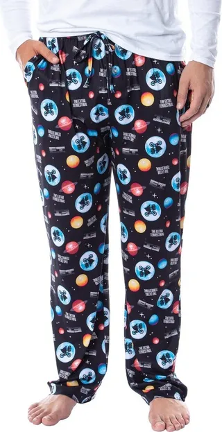 ET Movie 40th Anniversary PJ Extra Terrestrial Mens Sleep Pajama Pants XXX-Large Black
